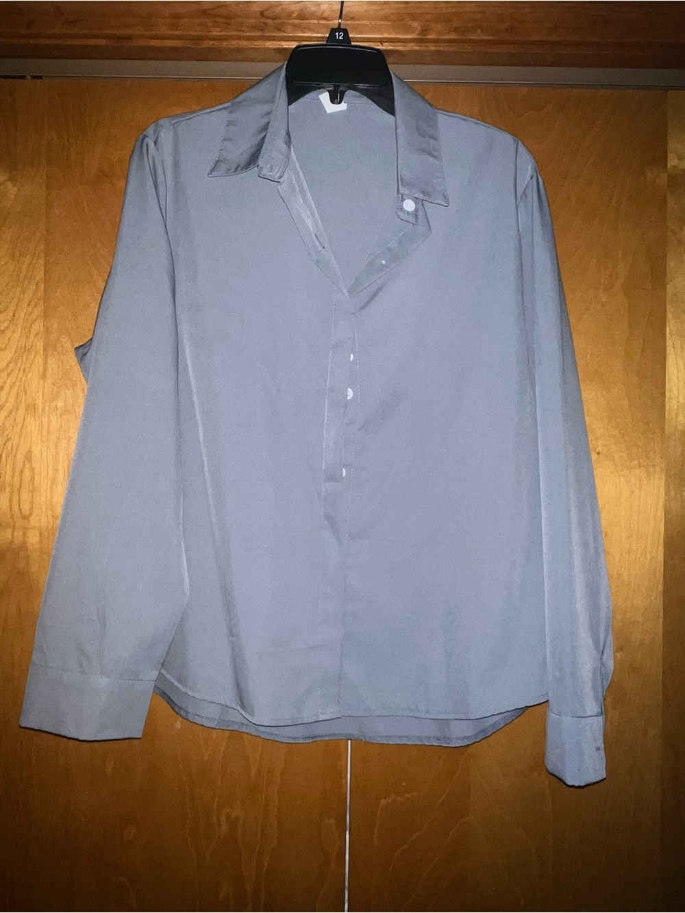 Women Light Gray Button-Up Shirt